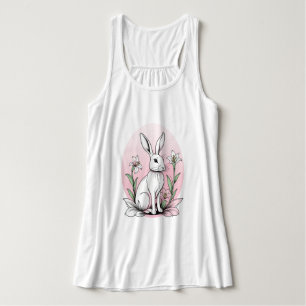 Cute Bunny and Lilies Singlet
