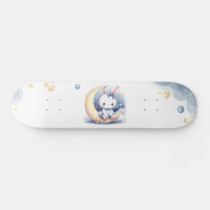 cute bunny and the moon kids skateboard