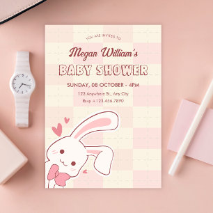 Cute bunny baby shower  invitation