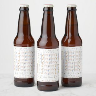 Cute bunny balloon beer bottle label