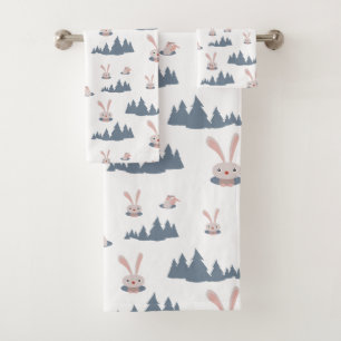 Cute Bunny Bath Towel Set