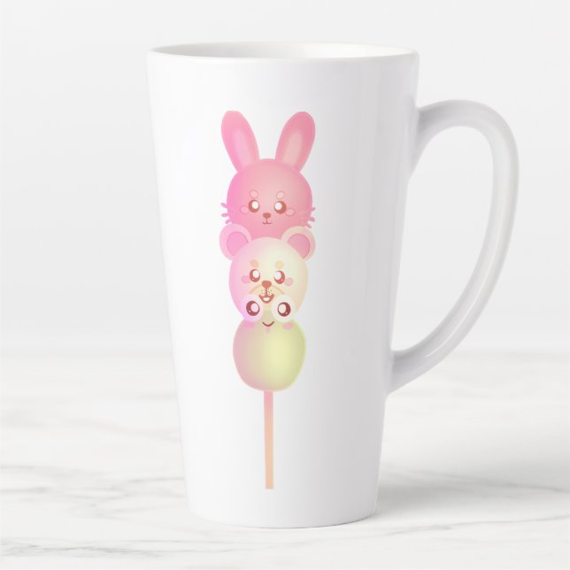 Cute Bunny,Bear And Frog Dango Glossy Poster Latte Mug (Right)