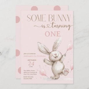 Cute Bunny Birthday Invitation