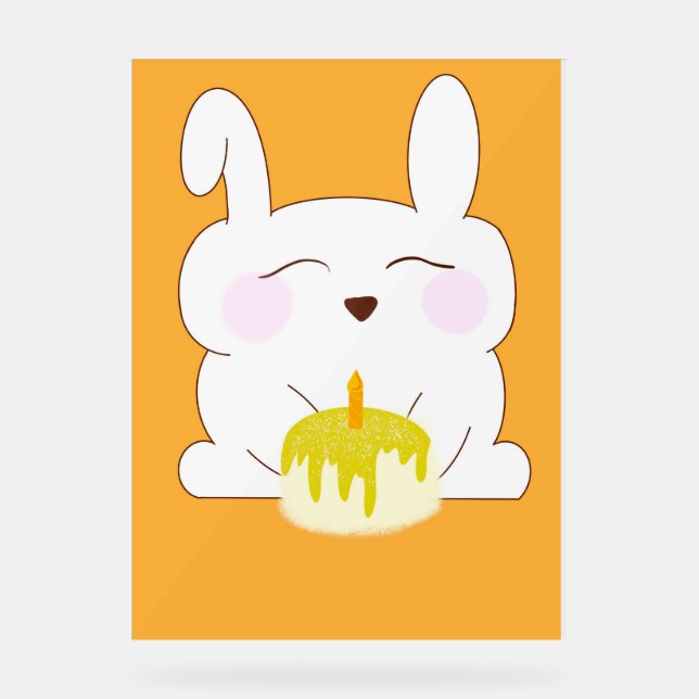 Cute Bunny Birthday Themed Poster (Front)