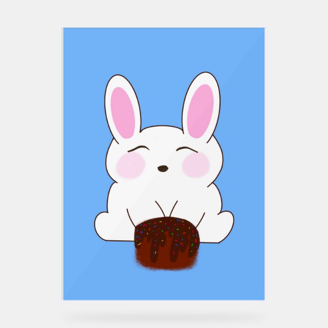 Cute Bunny Birthday Themed Poster (Front)
