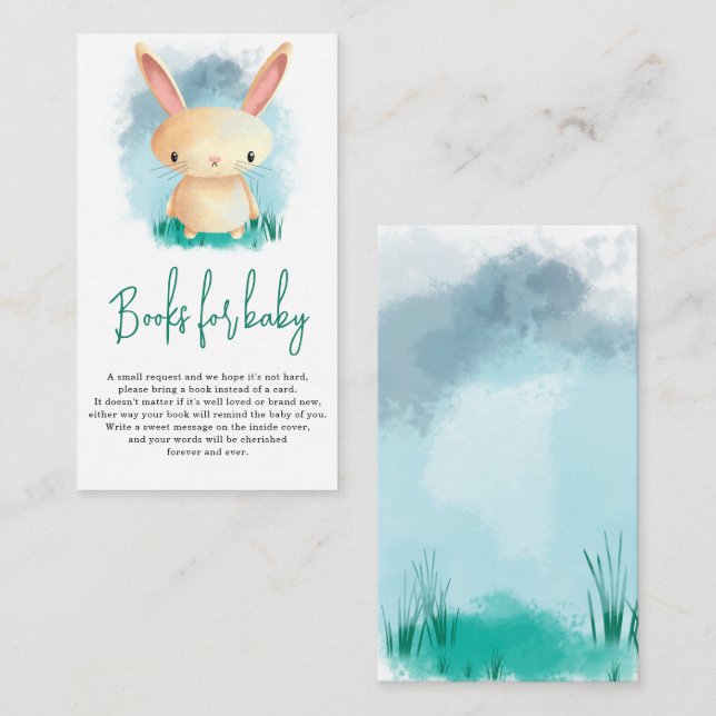 Cute bunny books for baby enclosure card (Front/Back)