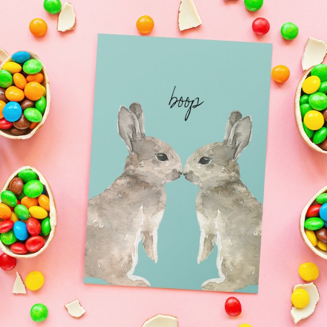 Cute Bunny Boop Love Easter Anniversary Card (Creator Uploaded)