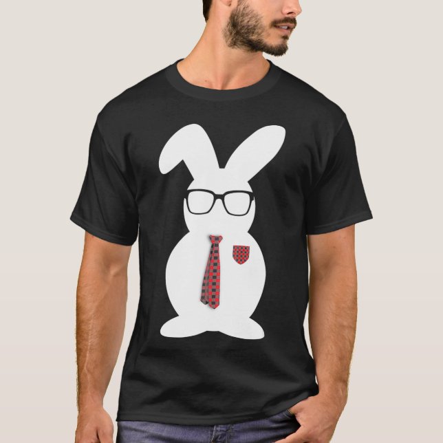 Cute Bunny Bow Tie Easter Day T-Shirt (Front)