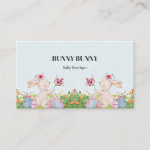 Cute Bunny Bunny Light Blue Business Card