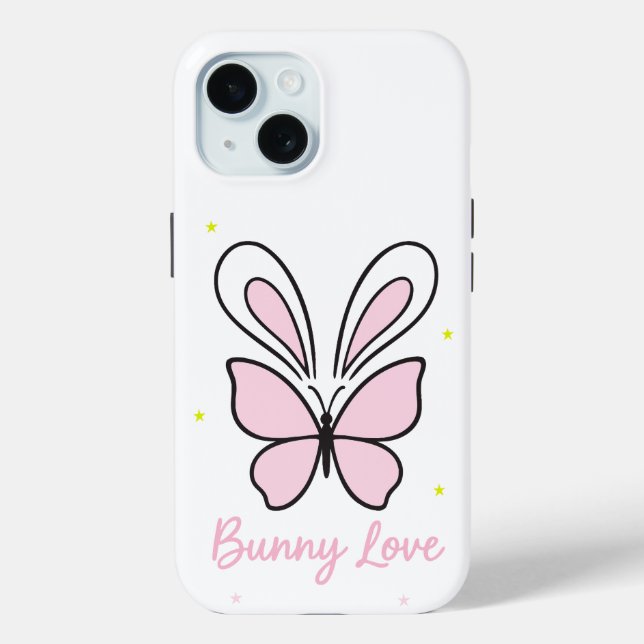 Cute Bunny Butterfly Love Aesthetic Design Case-Mate iPhone Case (Back)