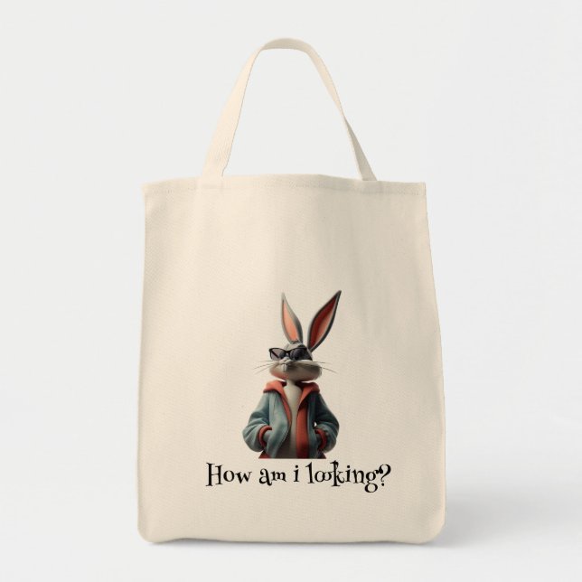Cute Bunny Canvas Tote Bag (Front)