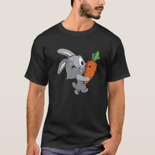 Cute Bunny Carries Big Carrot Rabbit   T-Shirt