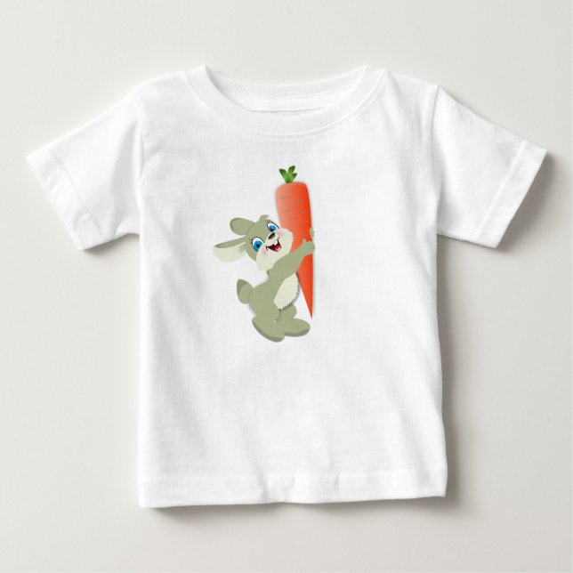 Cute Bunny Carrot Baby T-Shirt (Front)