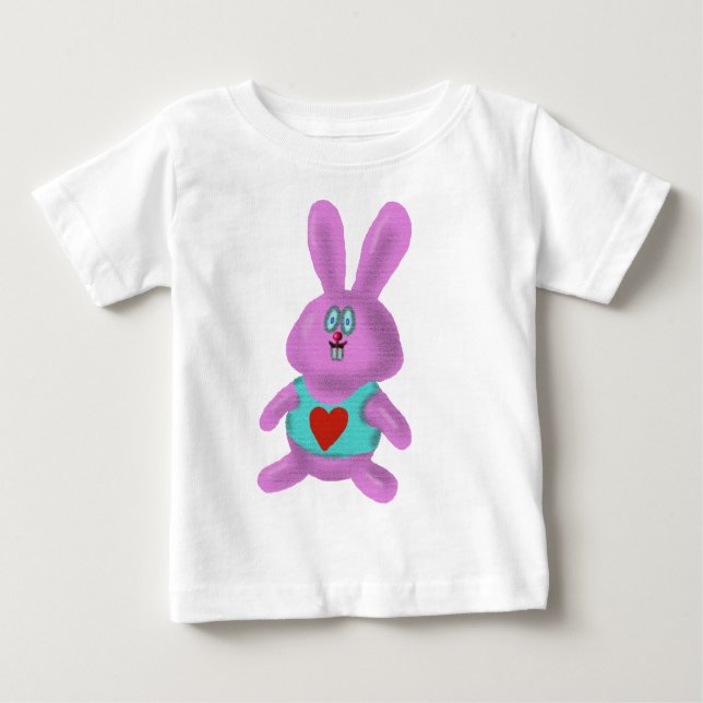 Cute bunny cartoon baby t-shirt design (Front)