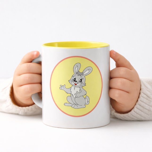 Cute Bunny Cartoon for Toddlers – Kids Animal Mug (Cute bunny cartoon for toddlers kids animal )