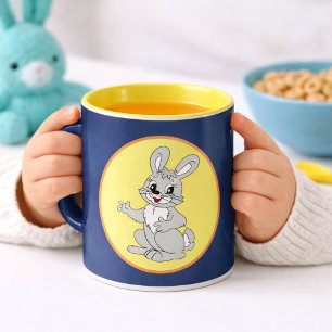 Cute Bunny Cartoon Kids Drinkware Mug