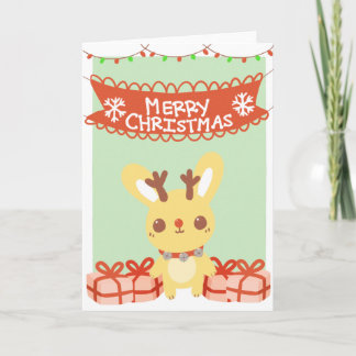 Cute Bunny Christmas Greeting Card