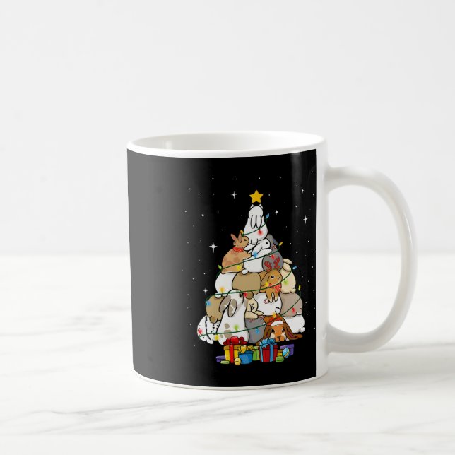 Cute Bunny Christmas Tree 1  Coffee Mug (Right)