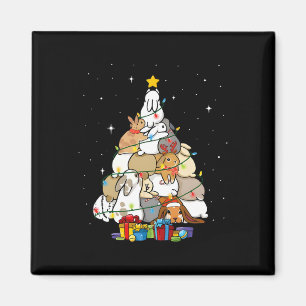 cute bunny christmas tree magnet
