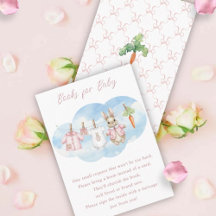 Cute Bunny Clothesline Baby Shower Book Request