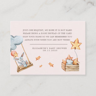 Cute Bunny Clouds Baby Shower Enclosure Card