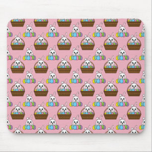 Cute Bunny Colourful Easter Egg Hunt Basket Patter Mouse Pad
