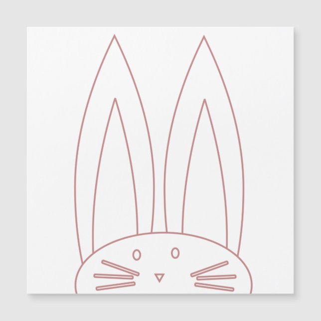 Cute Bunny Colouring Pink Outline Holiday  (Front)