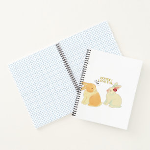 Cute Bunny Couple Love Quote - "Honey I Love You" Notebook