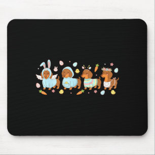 Cute bunny dachshund dog lover happy easter day mouse pad