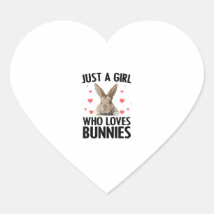 Cute Bunny Design For Girls Women Kids Rabbit Cone Heart Sticker