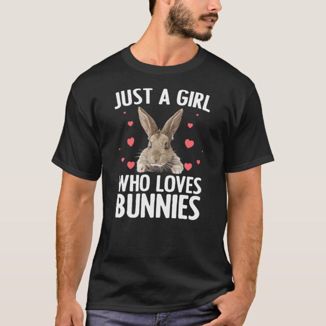 Cute Bunny Design For Girls Women Kids Rabbit Cone T-Shirt (Front)