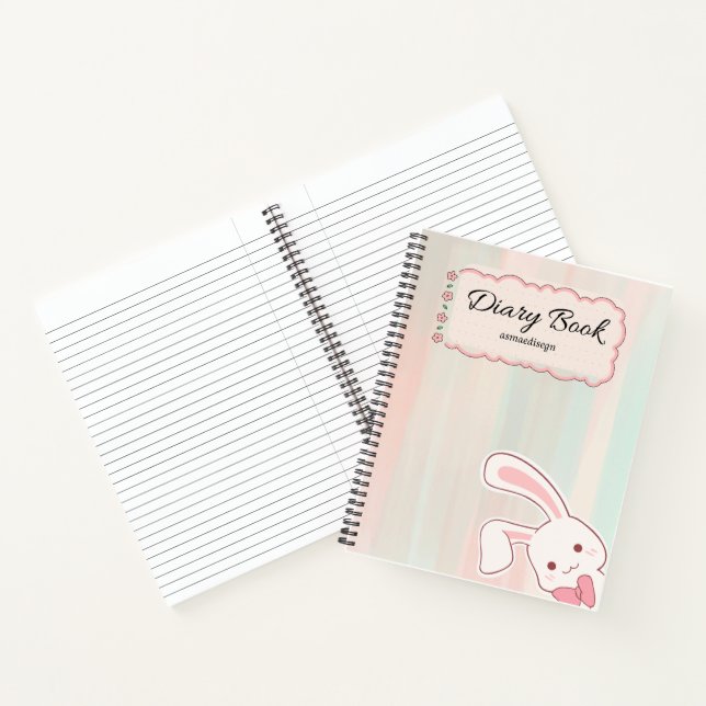 cute bunny diary notebook,  notebook (Inside)
