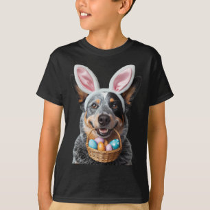 Cute Bunny Ear Australian Cattle Dog Easter Eggs O T-Shirt