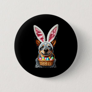 Cute bunny ear australian cattle dog easter eggsCu 6 Cm Round Badge