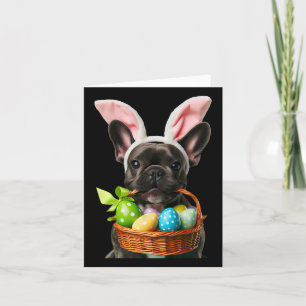 Cute Bunny Ear French Bulldog Dog Easter Eggs Bysk Card