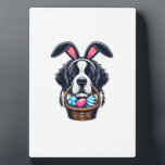 Cute Bunny Ear Saint Bernard Dog Easter Egg Owner  Plaque<br><div class="desc">Cute Bunny Ear Saint Bernard Dog Easter Egg Owner Lover Mom T-Shirt</div>
