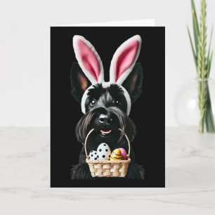 Cute Bunny Ear Scottish Terrier Dog Easter Eggs Ow Card
