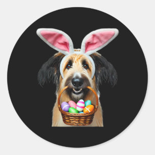 Cute Bunny Ears Berger Picard Dog Easter Egg Hunt Classic Round Sticker