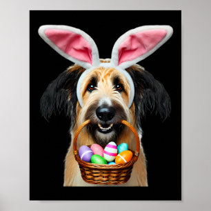 Cute Bunny Ears Berger Picard Dog Easter Egg Hunt Poster