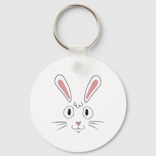 Cute Bunny Ears Face Shirt Happy Easter Gift Key Ring