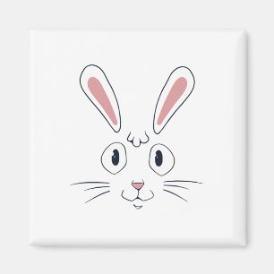 Cute Bunny Ears Face Shirt Happy Easter Gift Magnet