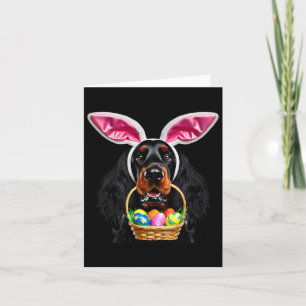 Cute Bunny Ears Gordon Setter Dog Easter Egg Hunt Card