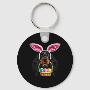 Cute Bunny Ears Gordon Setter Dog Easter Egg Hunt  Key Ring