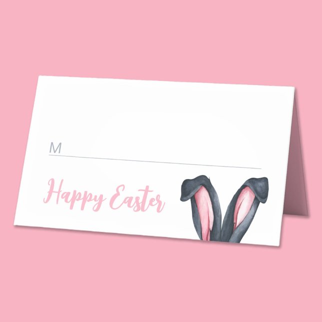 Cute Bunny Ears Happy Easter Place Card (Cute Bunny Ears Happy Easter Place Card)