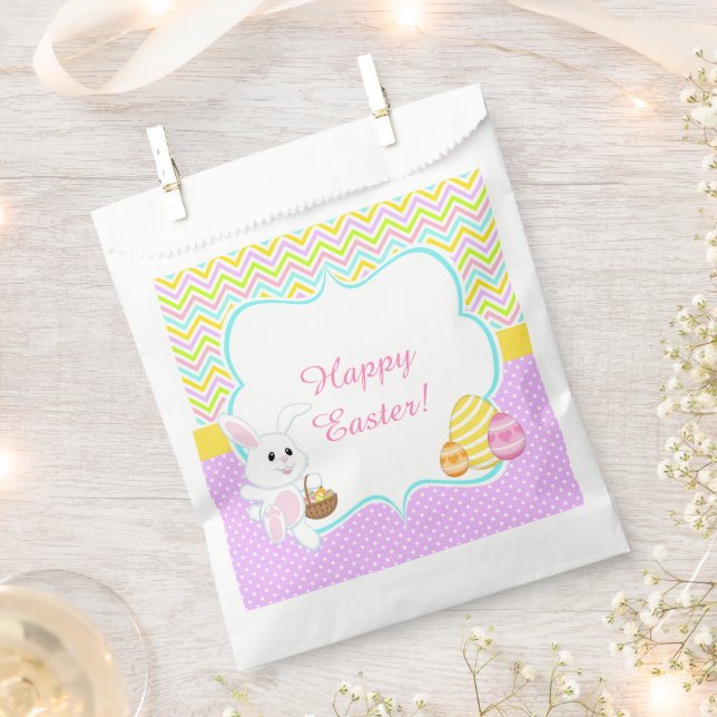 Cute Bunny Easter Egg Hunt Favour Bags (Clipped)