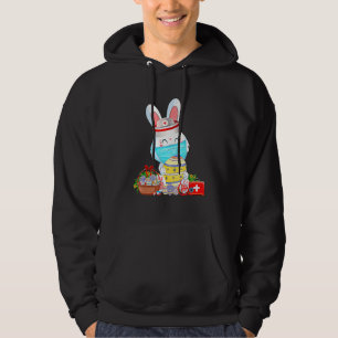 Cute Bunny Easter Face Mask Nurse Stethoscope East Hoodie