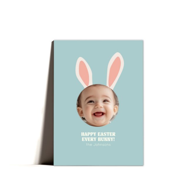 Cute Bunny Easter Greeting Photo Card (Creator Uploaded)