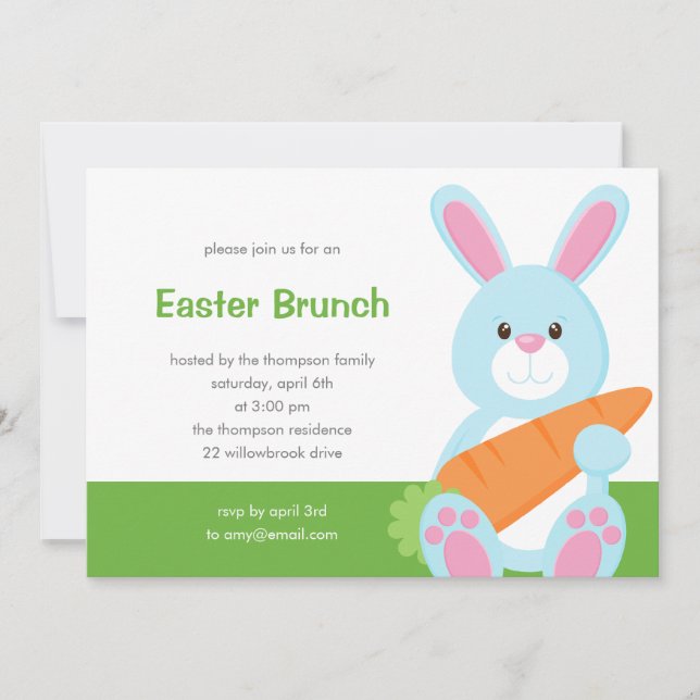 Cute Bunny Easter Party Invitation (Front)
