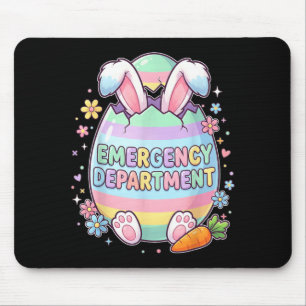 Cute Bunny Egg ER Nurse Easter Emergency Mouse Pad