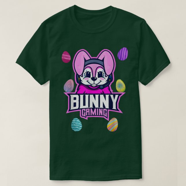 Cute Bunny Egg Funny Boys Girls Kids Gamer Happy E T-Shirt (Design Front)
